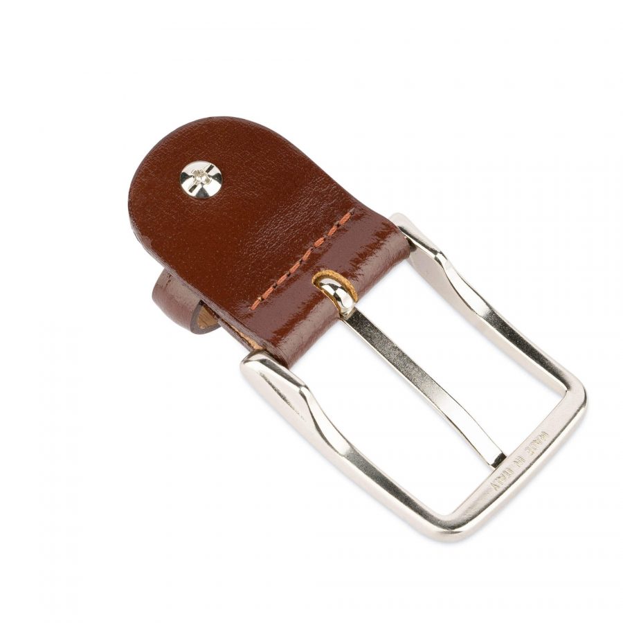 replacement belt buckle 35 mm cognac brown silver 3