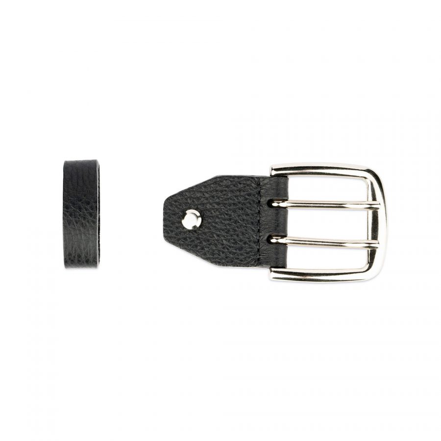 replacement belt buckle 40 mm black two prong silver 3