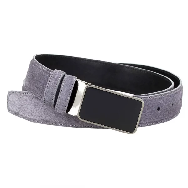 Grey Suede Leather Belt For Men 1