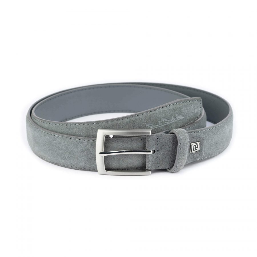 gray suede belt for men 1