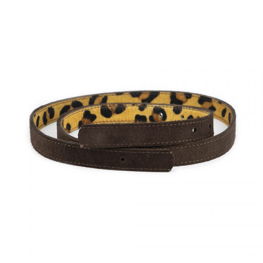 Leopard Calf Hair Belt Strap For Buckle Reversible