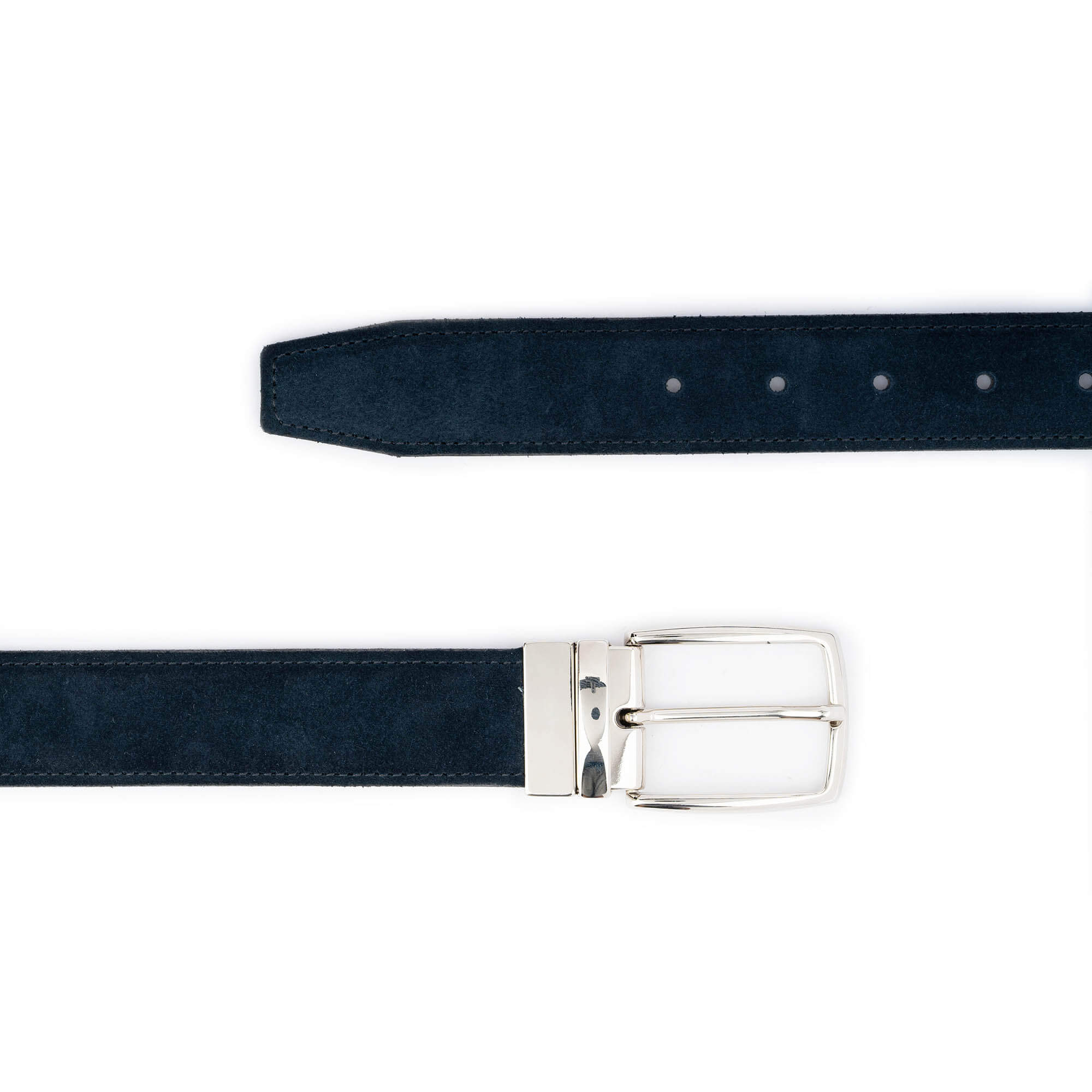 Buy Blue Suede Reversible Belt Mens With Silver Buckle | Capo