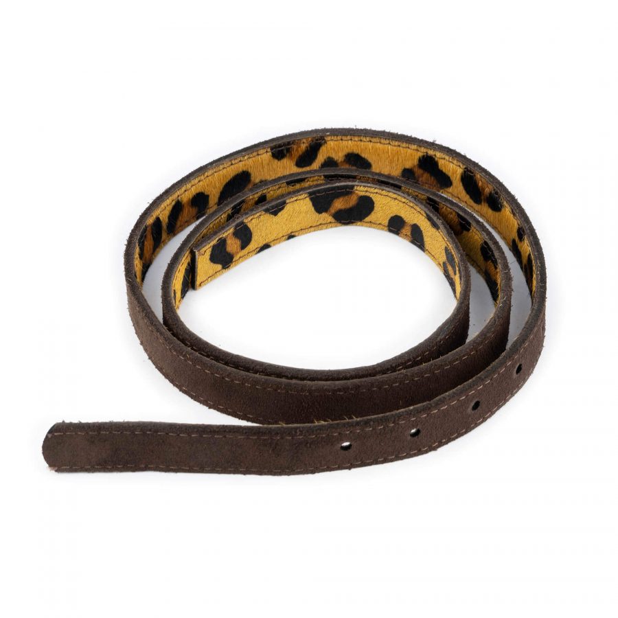 brown suede belt strap for buckles reversible 2 0 cm 6