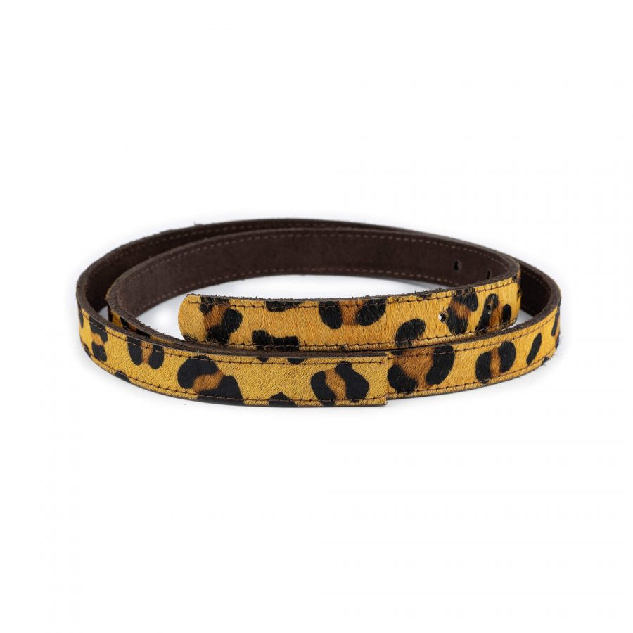 leopard print belt strap calf hair 20 mm 1
