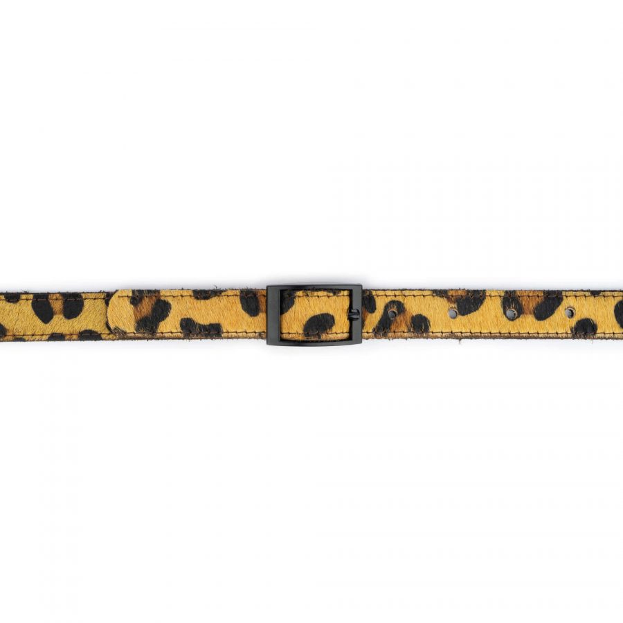 leopard print belt with black center bar buckle 4