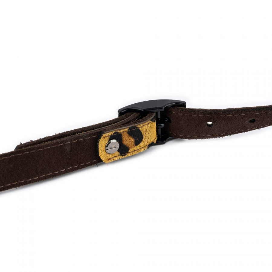 leopard print belt with black center bar buckle 5