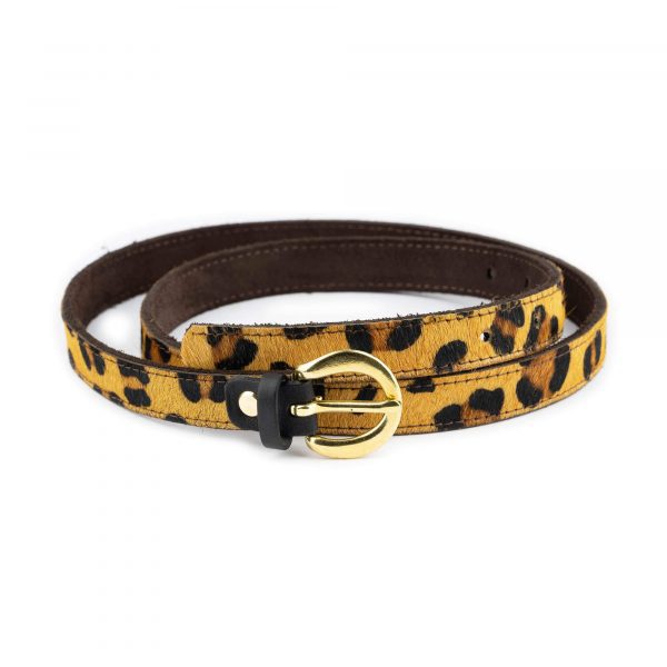 leopard print belt with gold buckle 1