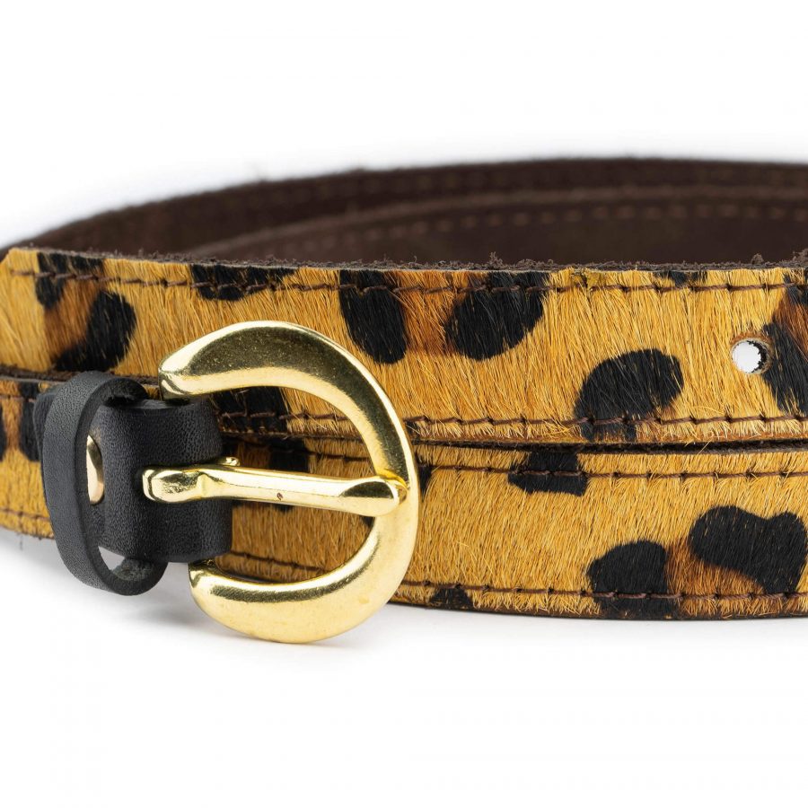 leopard print belt with gold buckle 2