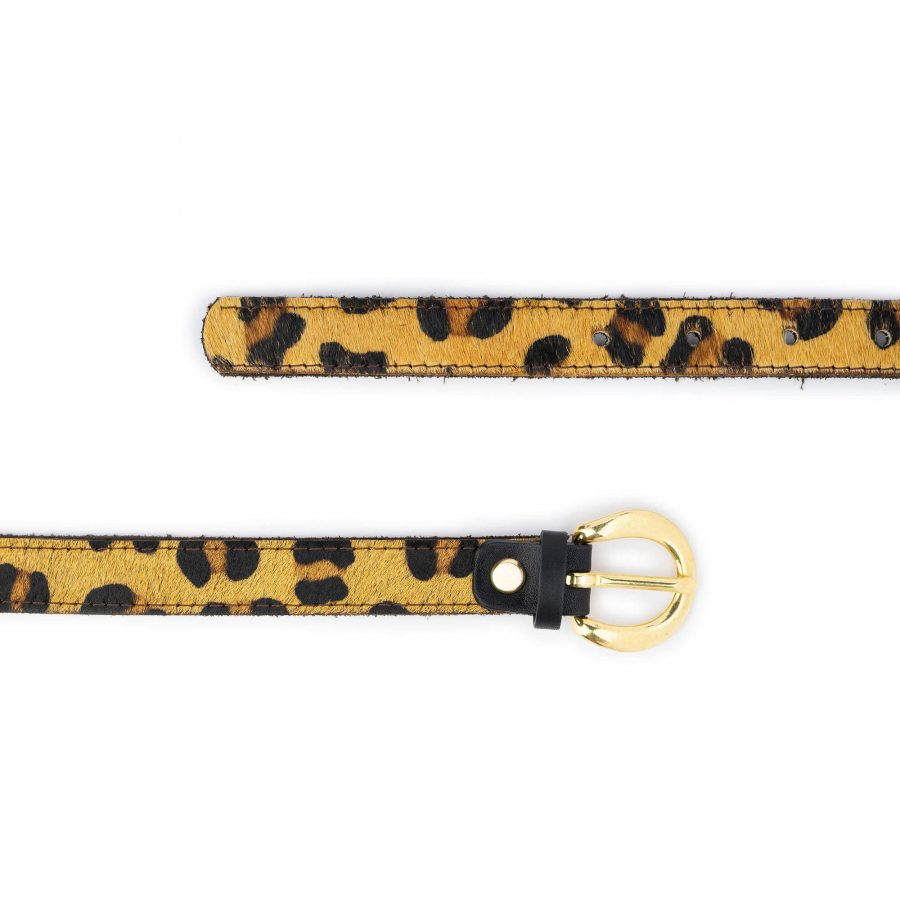 leopard print belt with gold buckle 3