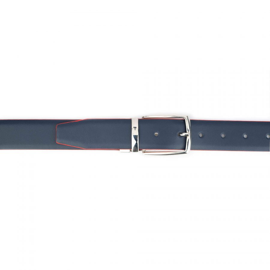 mens light grey belt with silver buckle reversible 5