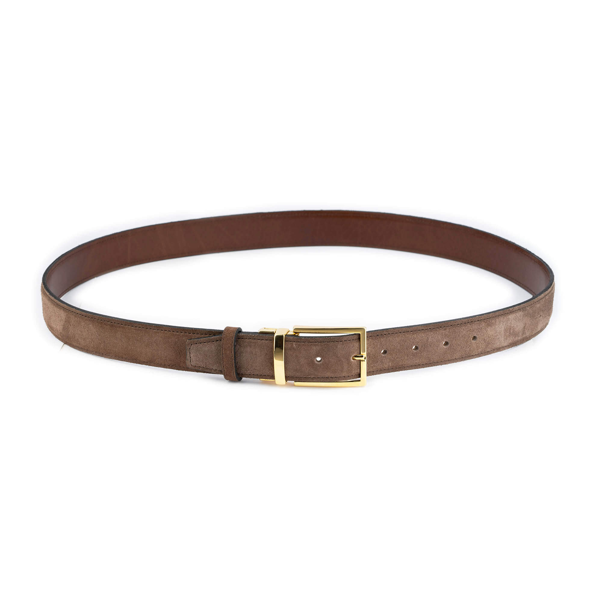 Buy Mens Taupe Brown Belt With Gold Buckle Reversible | Capo