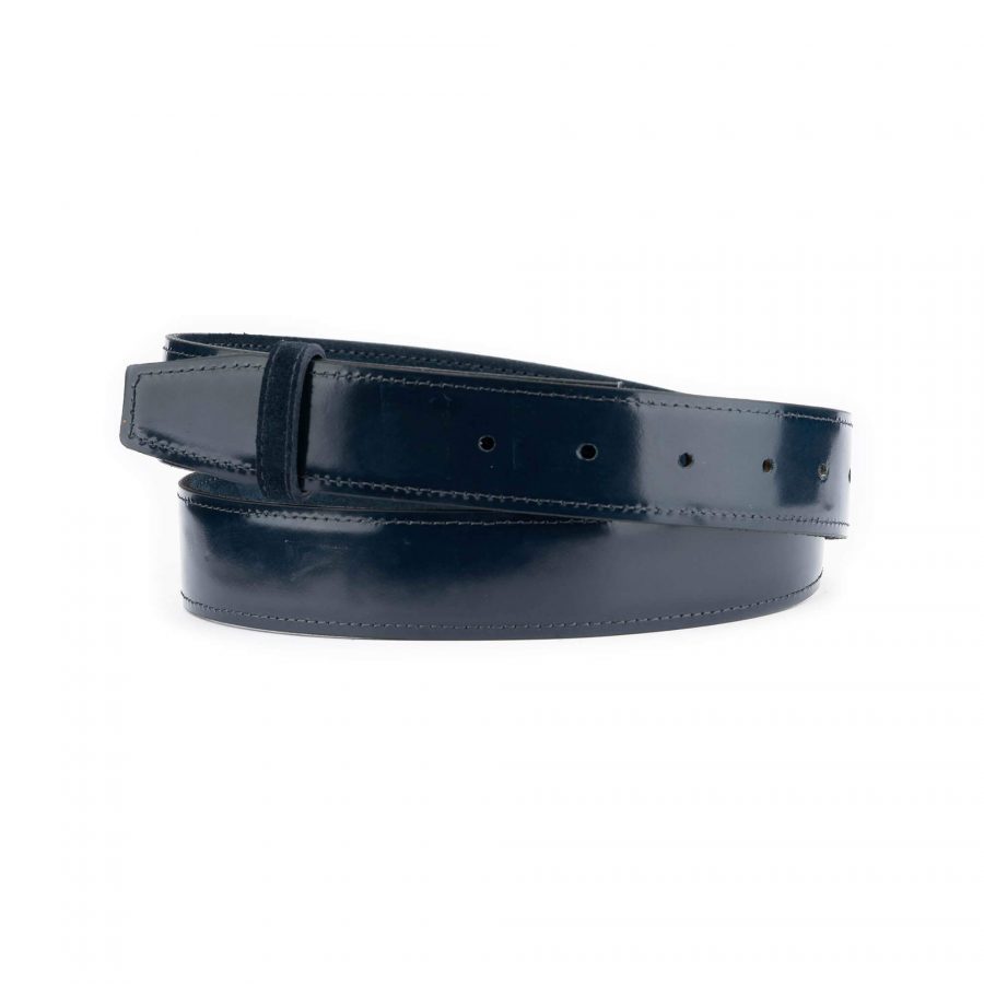 navy blue belt leather strap for buckles reversible 2