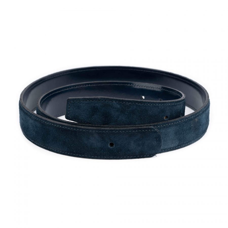 replacement blue suede leather strap with hole for buckle 1