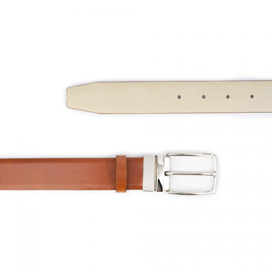 reversible brown belt for men with silver buckle 3