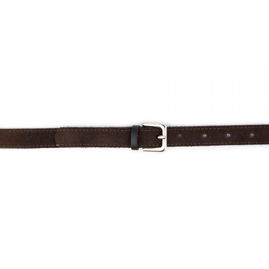 skinny womens brown suede belt 4