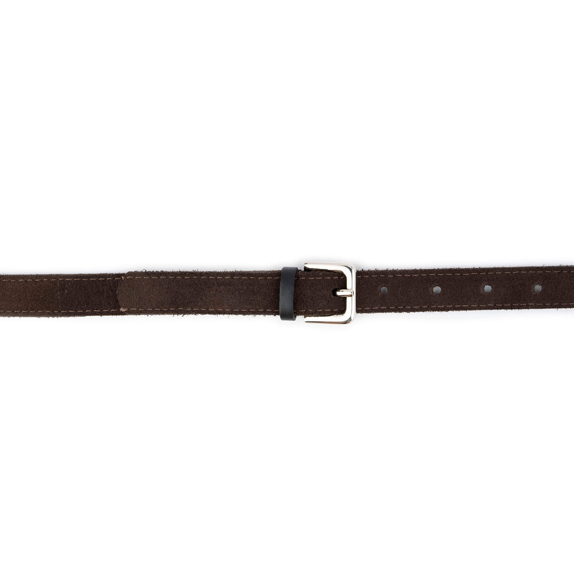 Buy Skinny Womens Brown Suede Belt | LeatherBeltsOnline.com