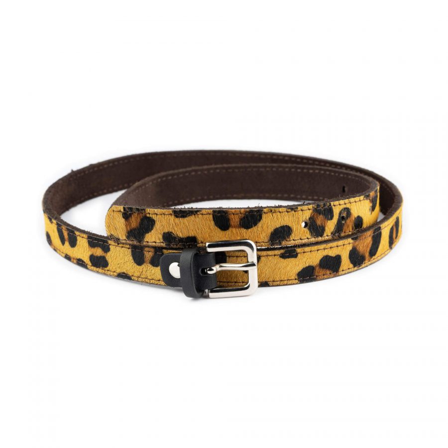 womens leopard belt skinny calf hair 1