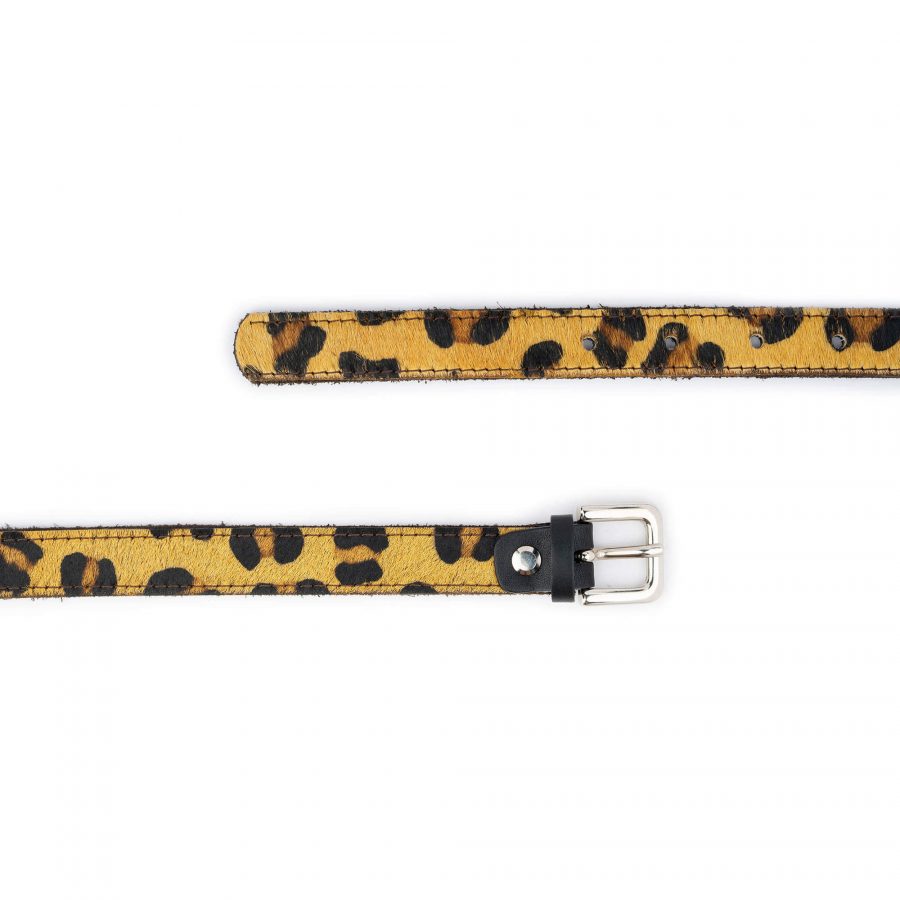 womens leopard belt skinny calf hair 3