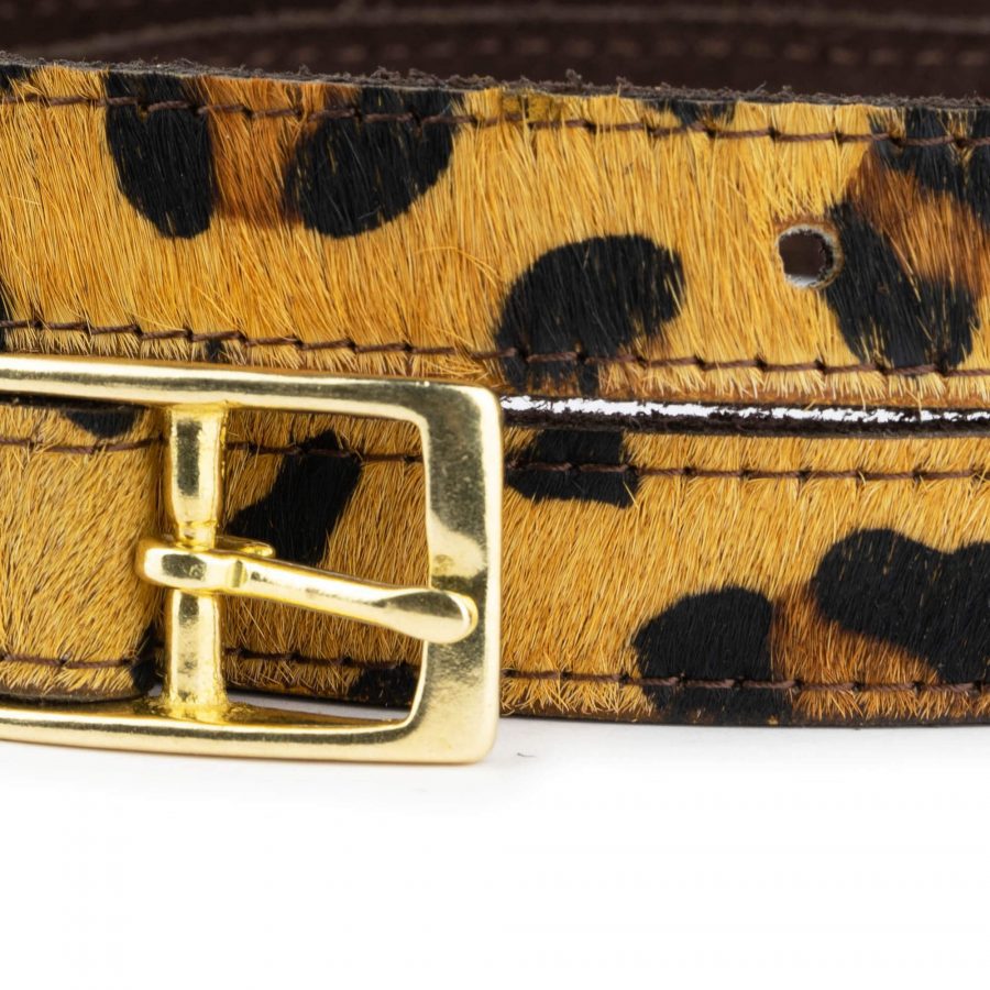womens leopard belt with brass buckle 2