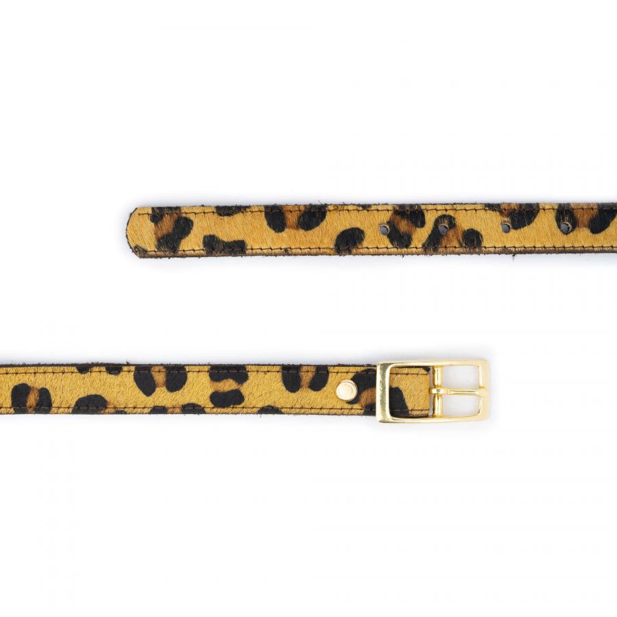 womens leopard belt with brass buckle 3