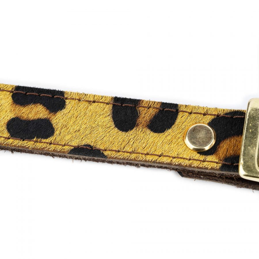 womens leopard belt with brass buckle 4