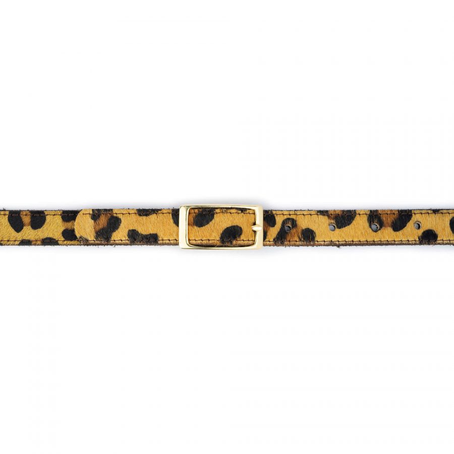 womens leopard belt with brass buckle 5