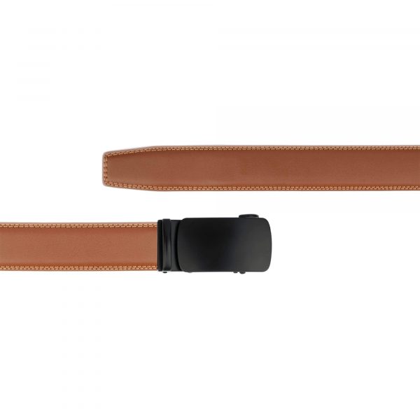 Vegan Leather Belt Tan Brown With Slide Buckle