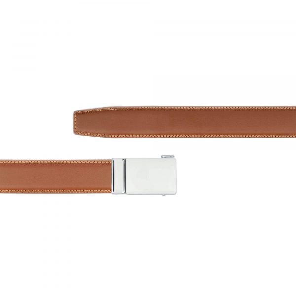 brown vegan belt mens with white buckle