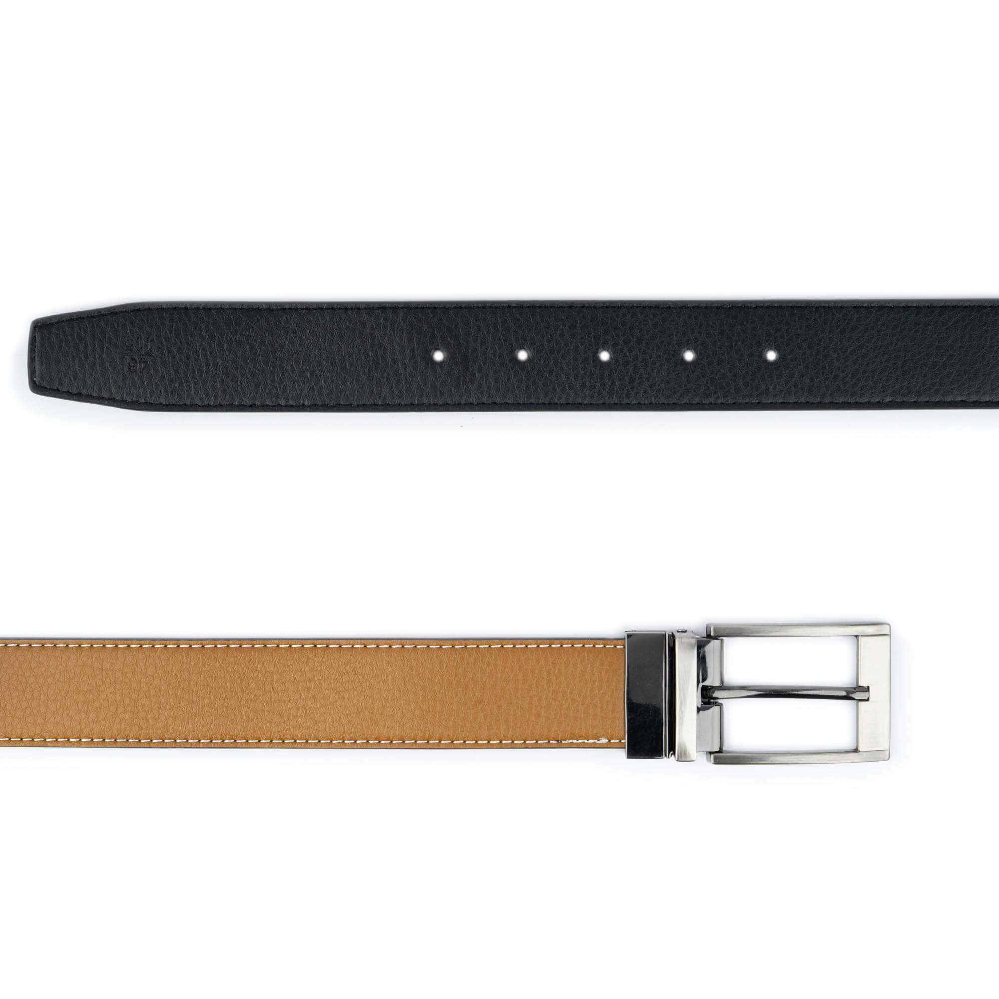Buy Brown Vegan Leather Belt Mens Reversible Black | Capo Pelle