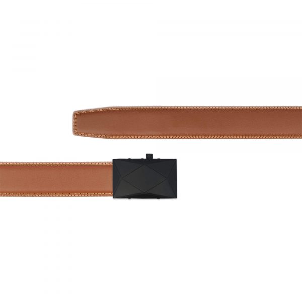 click it vegan belt brown with black buckle