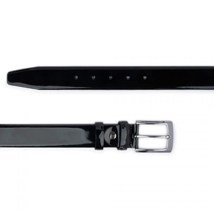 mens black patent leather belt luxury 3