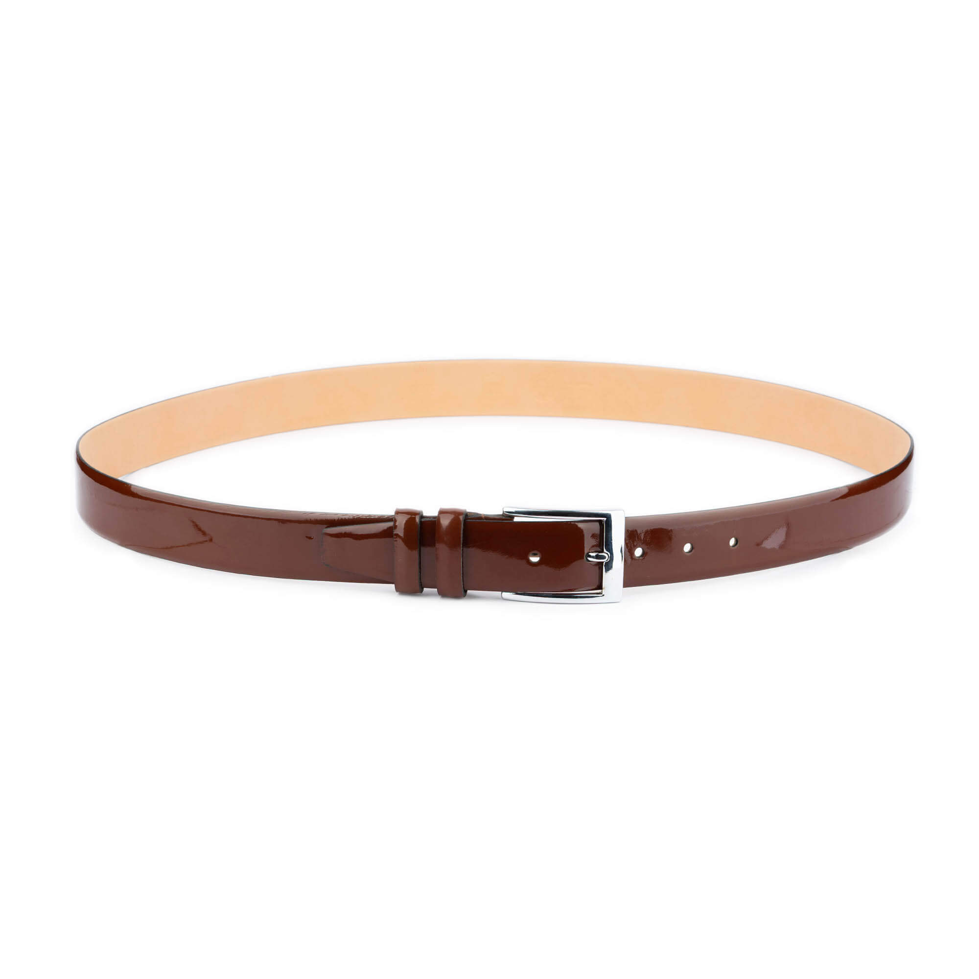 Buy Mens Brown Patent Leather Belt - Dress Luxury - LeatherBeltsOnline.com