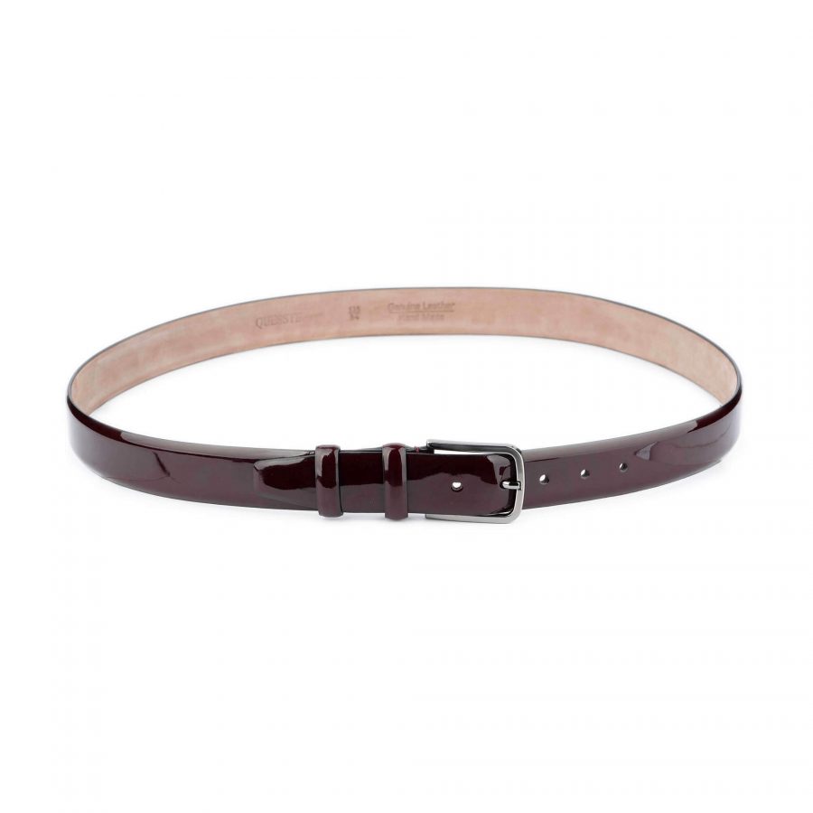 mens burgundy patent leather belt luxury 2