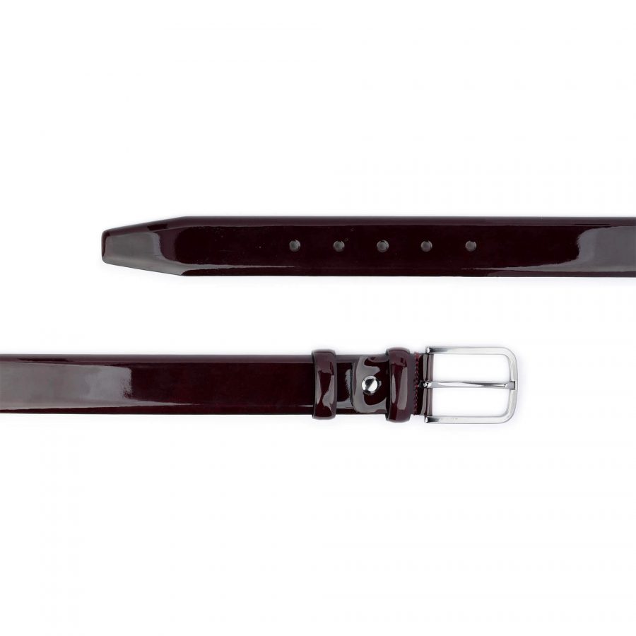 mens burgundy patent leather belt luxury 3