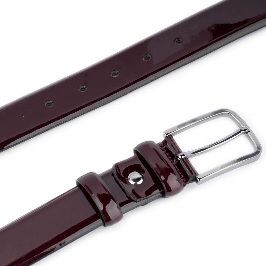 mens burgundy patent leather belt luxury 4