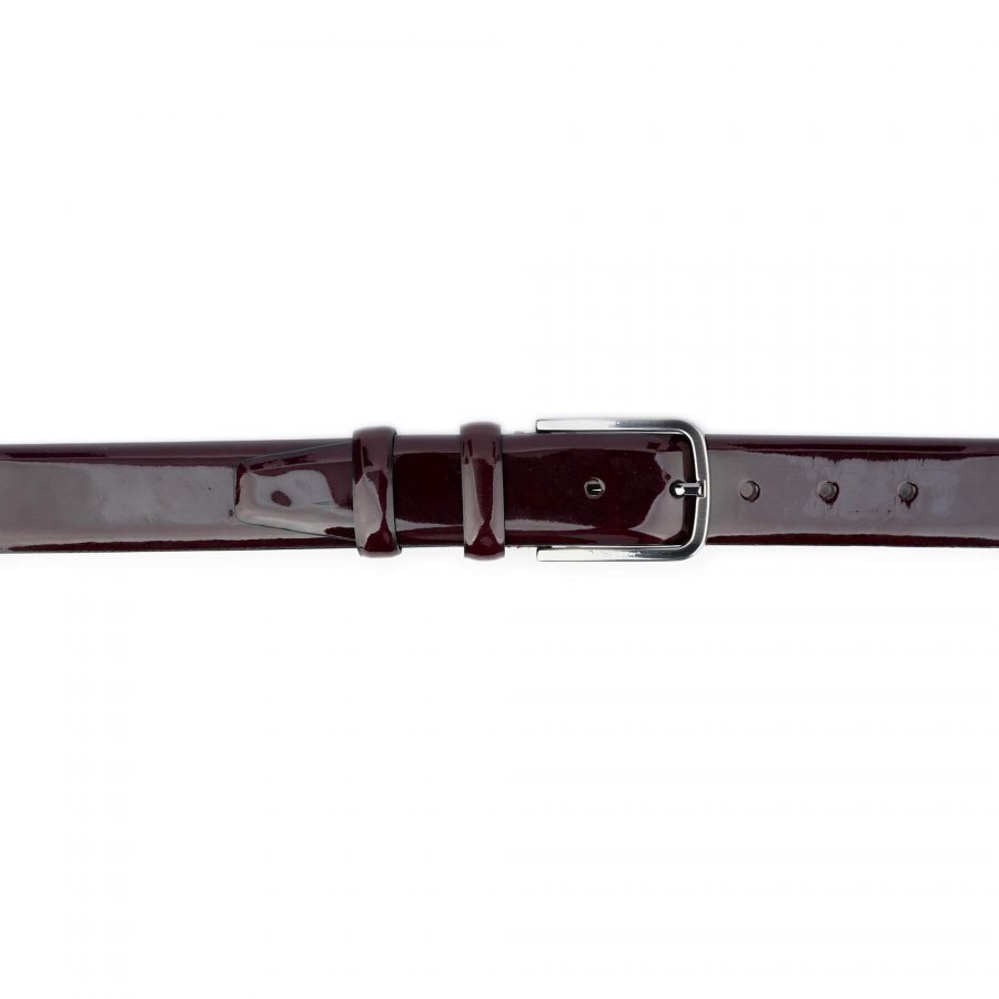 mens burgundy patent leather belt luxury 5