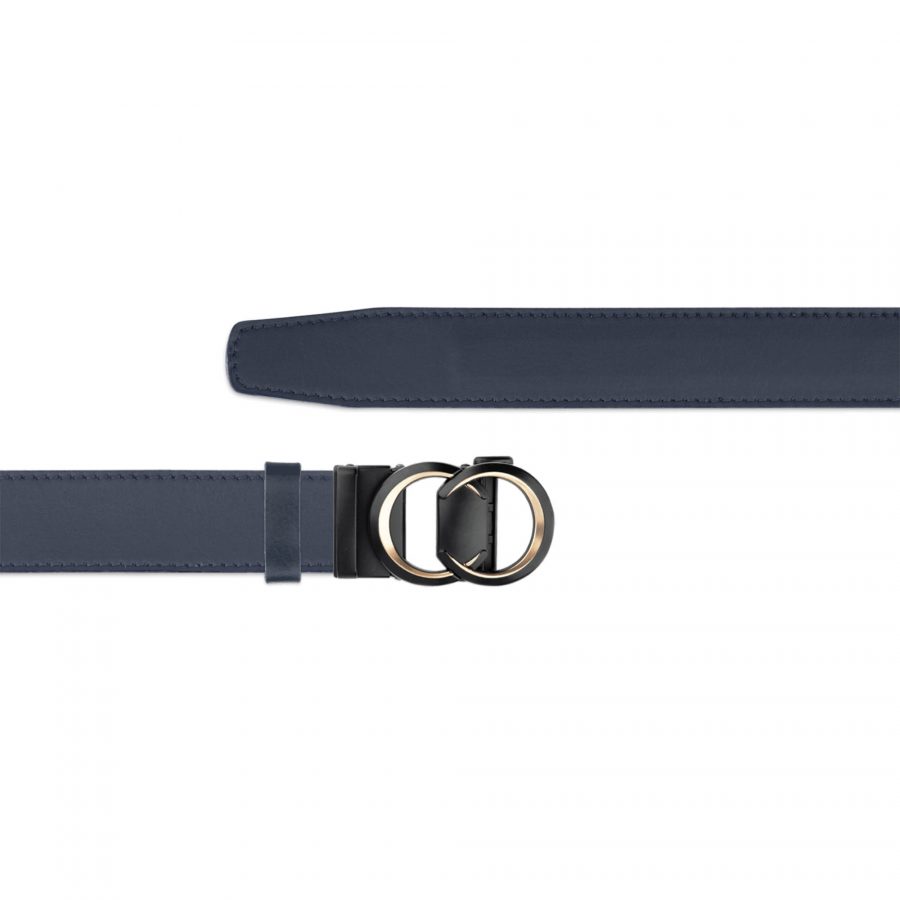 blue ratchet belt with luxury double circle buckle copy