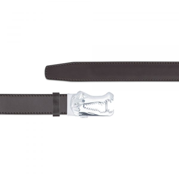 brown comfort click belt with crocodile head buckle copy