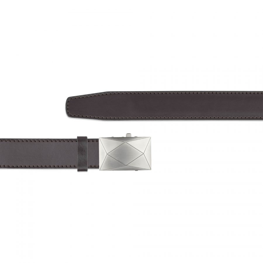 brown ratchet belt with grey designer buckle copy
