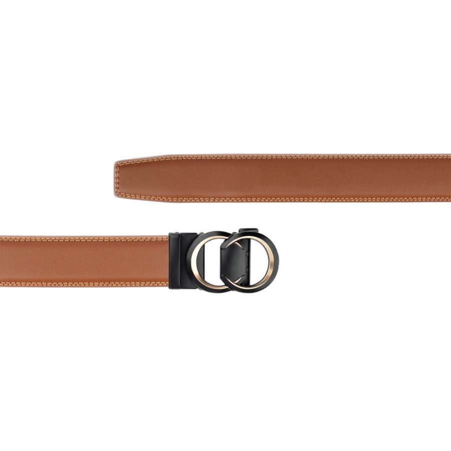 brown womens vegan belt with double circle buckle copy