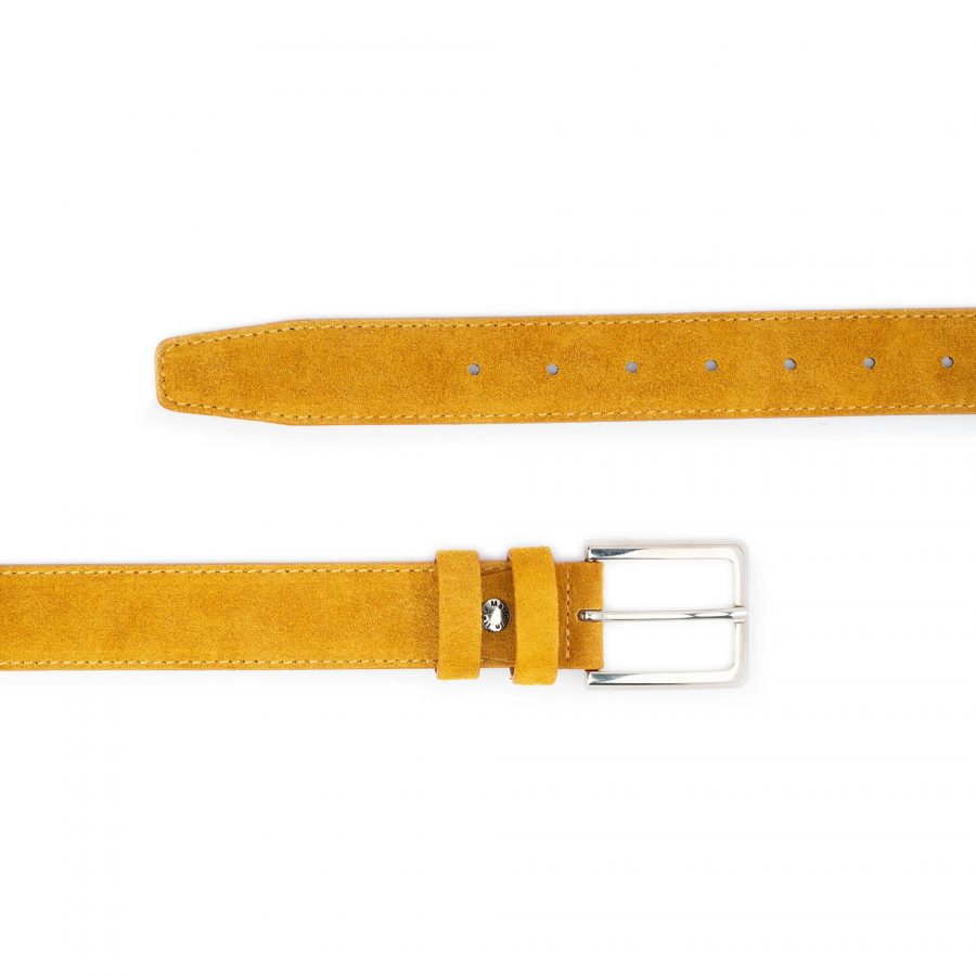 camel color belt with buckle suede leather 3 5 cm 2