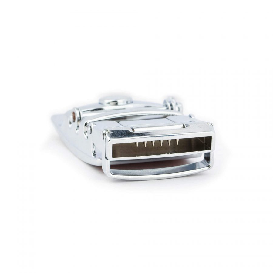 click belt buckle silver with light brown front 4