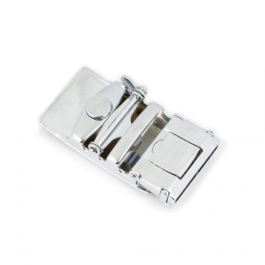 click belt buckle silver with light brown front 5