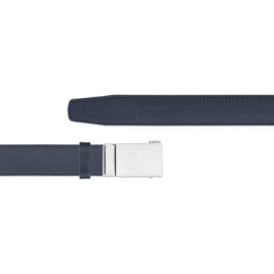 dark blue mens ratchet belt with white buckle copy