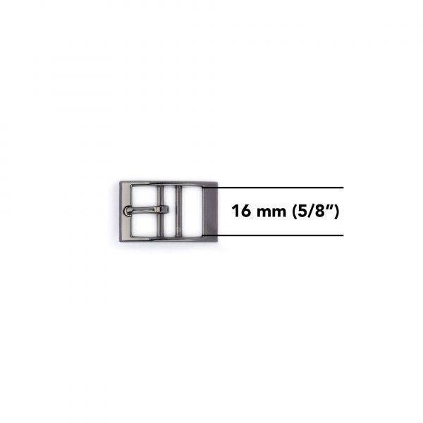 gray center bar buckle for belts 16 mm