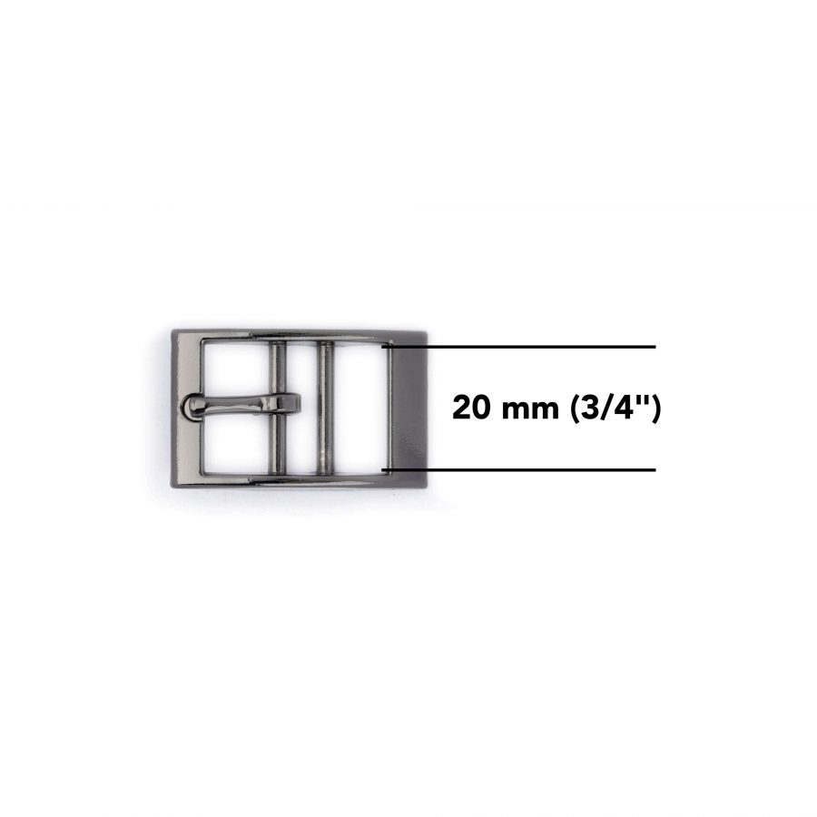 gray center bar buckle for belts 20 mm