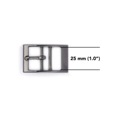 gray center bar buckle for belts 25 mm