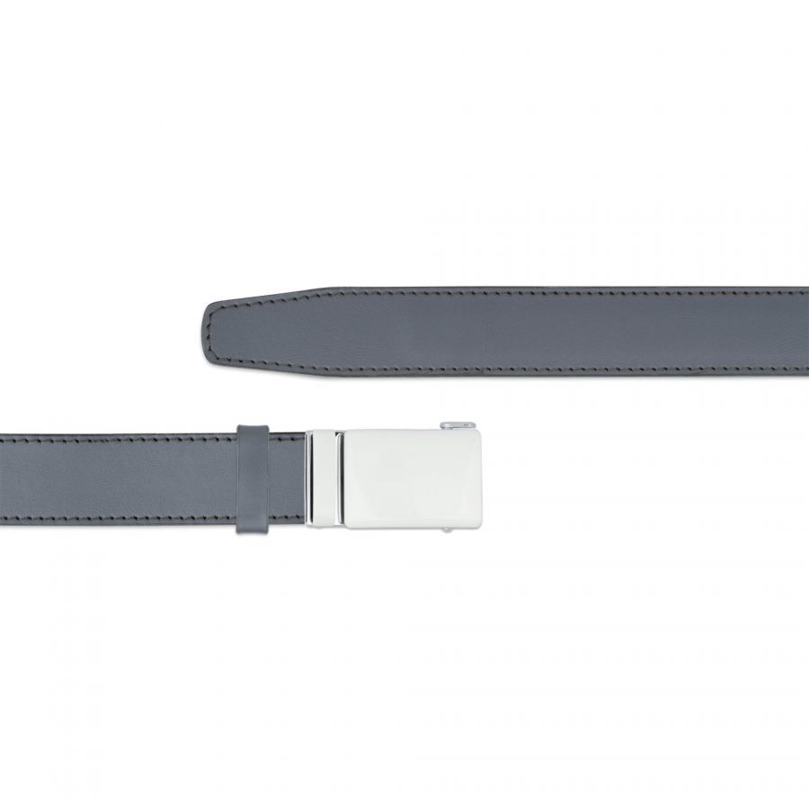 gray comfort click belt with white buckle copy