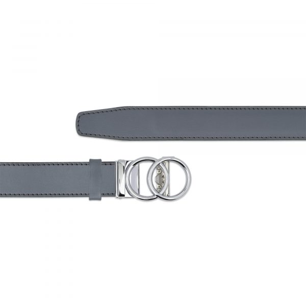 gray mens ratchet belt silver double circle buckle copy