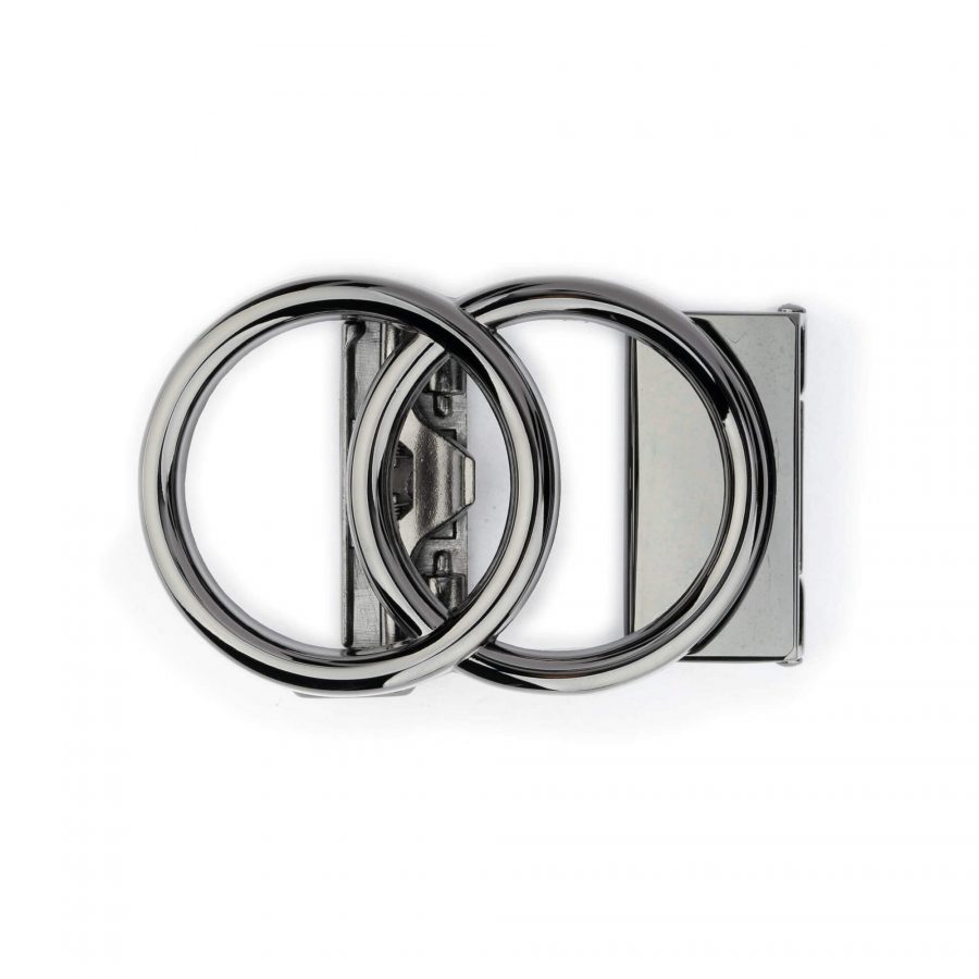 gunmetal gray double circle slide belt buckle 2